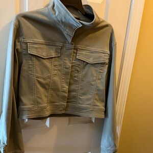 Women’s light green jean jacket in size medium